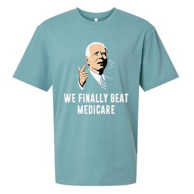 Joe Biden We Finally Beat Medicare Funny Anti Biden Gift Sueded Cloud Jersey T-Shirt