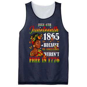 Juneteenth Black Women Because My Ancestor Werent Free 1776 Mesh Reversible Basketball Jersey Tank