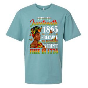 Juneteenth Black Women Because My Ancestor Werent Free 1776 Sueded Cloud Jersey T-Shirt