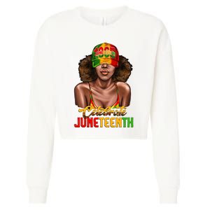 Juneteenth Black Woman Fashion Girl Juneteenth 1865 Black History Month Cropped Pullover Crew