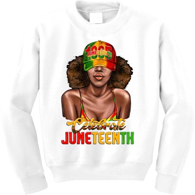 Juneteenth Black Woman Fashion Girl Juneteenth 1865 Black History Month Kids Sweatshirt