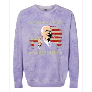 Joe Biden We Finally Beat Medicare Colorblast Crewneck Sweatshirt