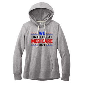 Joe Biden We Finally Beat Medicare Funny Anti Biden Women's Fleece Hoodie