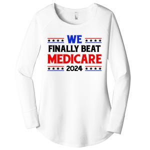 Joe Biden We Finally Beat Medicare Funny Anti Biden Women's Perfect Tri Tunic Long Sleeve Shirt