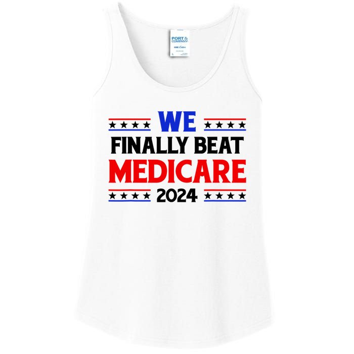 Joe Biden We Finally Beat Medicare Funny Anti Biden Ladies Essential Tank