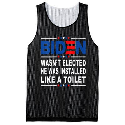 Joe Biden Wasn’T Elected He Was Installed Like A Toilet Mesh Reversible Basketball Jersey Tank