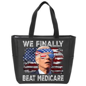 Joe Biden We Finally Beat Medicare Funny Biden Zip Tote Bag