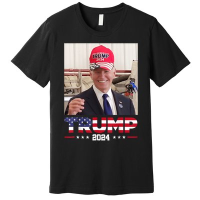 Joe Biden Wearing A Trump Hat Premium T-Shirt