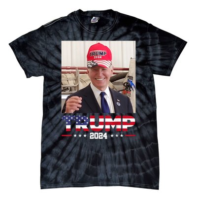 Joe Biden Wearing A Trump Hat Tie-Dye T-Shirt