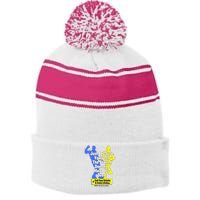 Just Because You're In The Storm Doesnt Mean It's Over Stripe Pom Pom Beanie