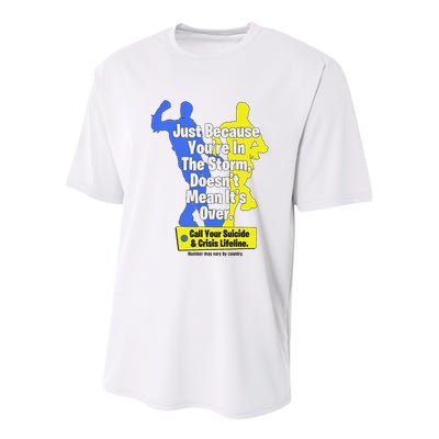 Just Because You're In The Storm Doesnt Mean It's Over Youth Performance Sprint T-Shirt