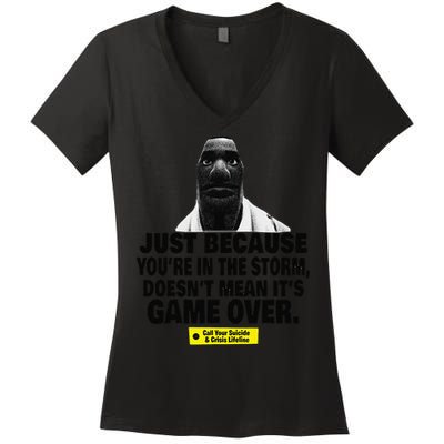 Just Because YouRe In The Storm DoesnT Mean ItS Game Over Women's V-Neck T-Shirt