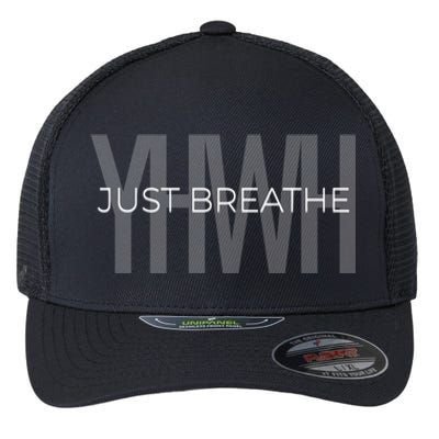 Just Breathe Yhwh (Yahweh) Minimal Design Great Gift Flexfit Unipanel Trucker Cap