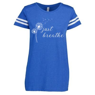 Just Breathe Yoga Dandelion Wildflower Positive Meditation Gift Enza Ladies Jersey Football T-Shirt