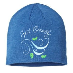 Just Breathe Yoga Meditation Inspirational Relax Tee Gift Sustainable Beanie