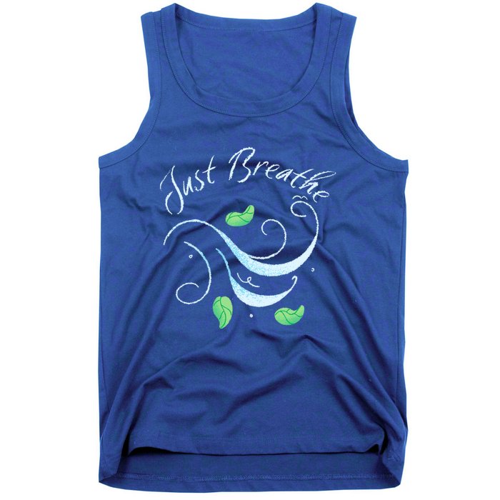 Just Breathe Yoga Meditation Inspirational Relax Tee Gift Tank Top