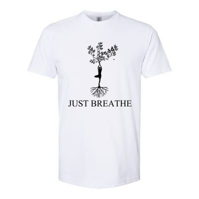 Just Breathe Yoga Gift Softstyle® CVC T-Shirt