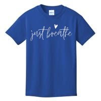 Just Breathe Yogi Yoga Mom Lover Teacher Meditation Gift Kids T-Shirt