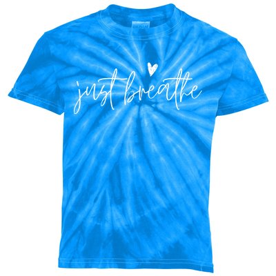 Just Breathe Yogi Yoga Mom Lover Teacher Meditation Gift Kids Tie-Dye T-Shirt