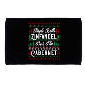 Jingle Bells Zinfandel Pass The Cabernet Ugly Christmas Wine Gift Microfiber Hand Towel