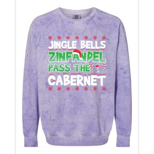 Jingle Bells Zinfandel Pass The Cabernet Colorblast Crewneck Sweatshirt