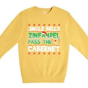 Jingle Bells Zinfandel Pass The Cabernet Premium Crewneck Sweatshirt