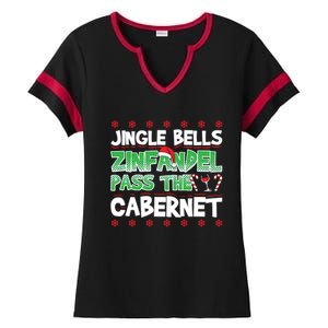 Jingle Bells Zinfandel Pass The Cabernet Ladies Halftime Notch Neck Tee