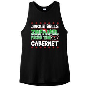 Jingle Bells Zinfandel Pass The Cabernet Ladies PosiCharge Tri-Blend Wicking Tank