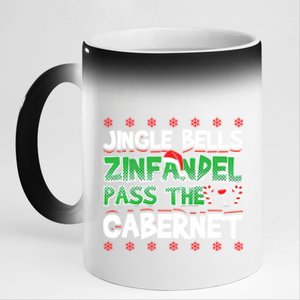 Jingle Bells Zinfandel Pass The Cabernet 11oz Black Color Changing Mug