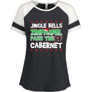 Jingle Bells Zinfandel Pass The Cabernet Enza Ladies Jersey Colorblock Tee