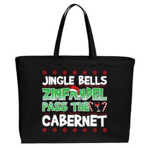 Jingle Bells Zinfandel Pass The Cabernet Cotton Canvas Jumbo Tote