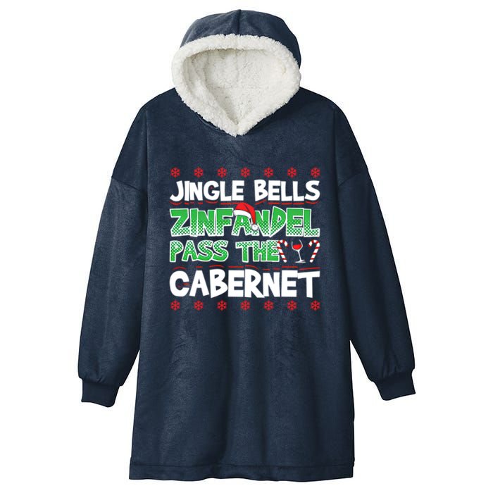 Jingle Bells Zinfandel Pass The Cabernet Hooded Wearable Blanket