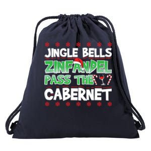 Jingle Bells Zinfandel Pass The Cabernet Drawstring Bag