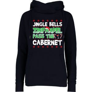 Jingle Bells Zinfandel Pass The Cabernet Womens Funnel Neck Pullover Hood