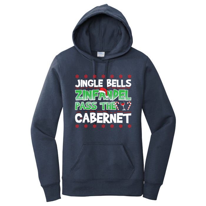 Jingle Bells Zinfandel Pass The Cabernet Women's Pullover Hoodie