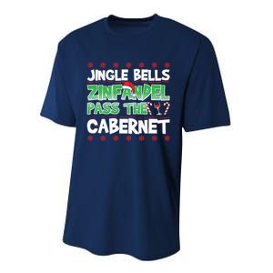 Jingle Bells Zinfandel Pass The Cabernet Performance Sprint T-Shirt