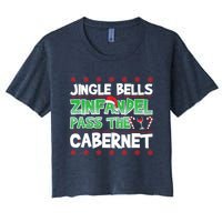 Jingle Bells Zinfandel Pass The Cabernet Women's Crop Top Tee