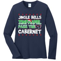 Jingle Bells Zinfandel Pass The Cabernet Ladies Long Sleeve Shirt