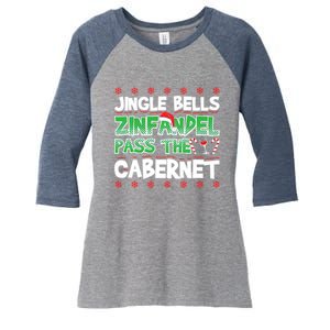 Jingle Bells Zinfandel Pass The Cabernet Women's Tri-Blend 3/4-Sleeve Raglan Shirt