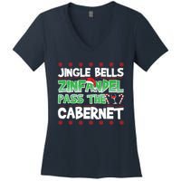 Jingle Bells Zinfandel Pass The Cabernet Women's V-Neck T-Shirt