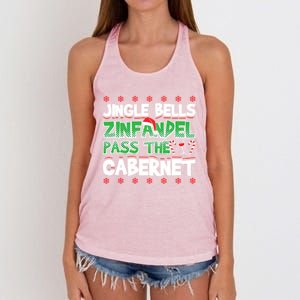 Jingle Bells Zinfandel Pass The Cabernet Women's Knotted Racerback Tank