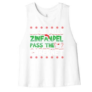 Jingle Bells Zinfandel Pass The Cabernet Women's Racerback Cropped Tank