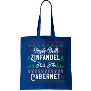 Jingle Bells Zinfandel Pass The Cabernet Ugly Christmas Wine Gift Tote Bag