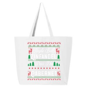 Jingle Bells Zinfandel Pass The Cabernet Ugly Christmas Wine Gift 25L Jumbo Tote