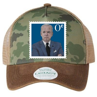 Joe Biden Zero Cents Stamp 0 Funny Worthless President Legacy Tie Dye Trucker Hat