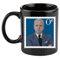 Joe Biden Zero Cents Stamp 0 Funny Worthless President 11oz C Handle Ceramic Mug