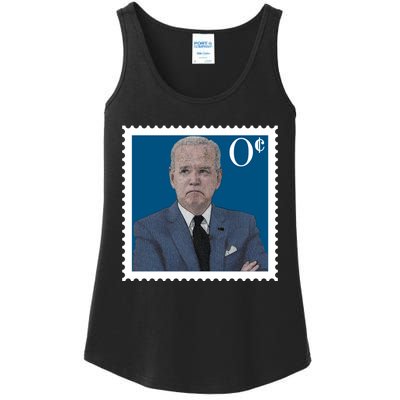 Joe Biden Zero Cents Stamp 0 Funny Worthless President Ladies Essential Tank