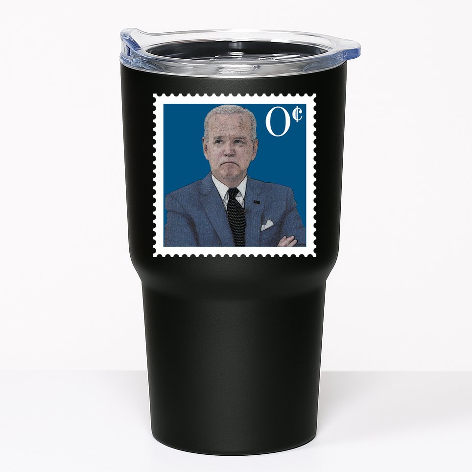 Joe Biden Zero Cents Stamp 0 Funny Worthless President Tumbler