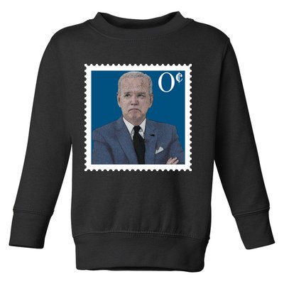 Joe Biden Zero Cents Stamp 0 Funny Worthless President Toddler Sweatshirt