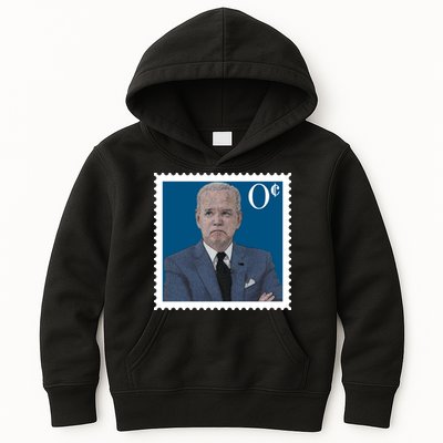 Joe Biden Zero Cents Stamp 0 Funny Worthless President Kids Hoodie